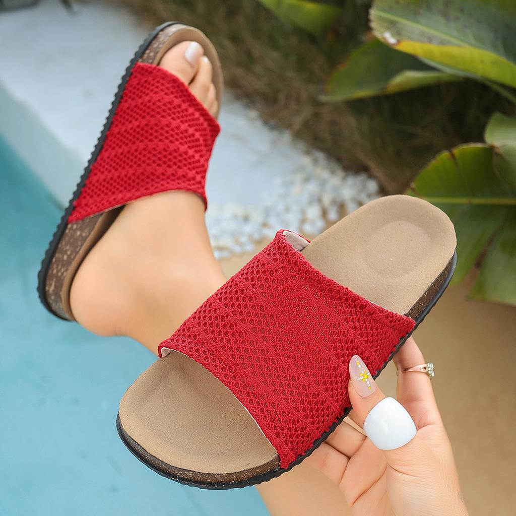 Women Slippers Home Indoor Summer Shoes Women Mesh Flat Fashion Slippers Female Lightweight Designer Sandals Retro Slides Women