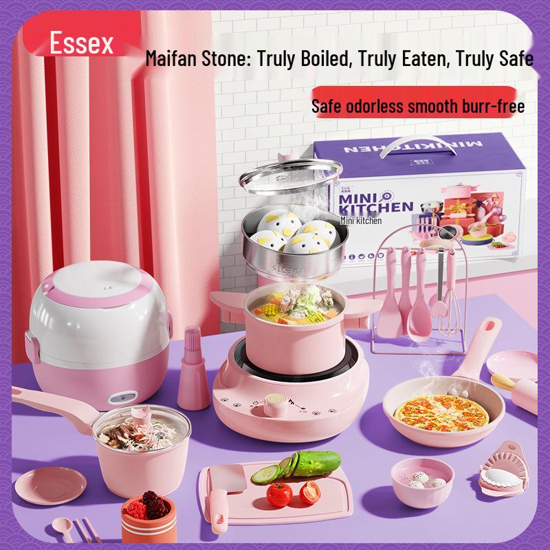 Mini Kitchen Set: Real Cooking & Eating Educational Toy for Boys & Girls - Perfect Children's Day Gift