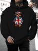 2026 Music Festival Summer New Arrival Unisex Casual Versatile Style Fashion Hoodie Featuring a Cartoon Bear Wearing a British Hat and National Flag