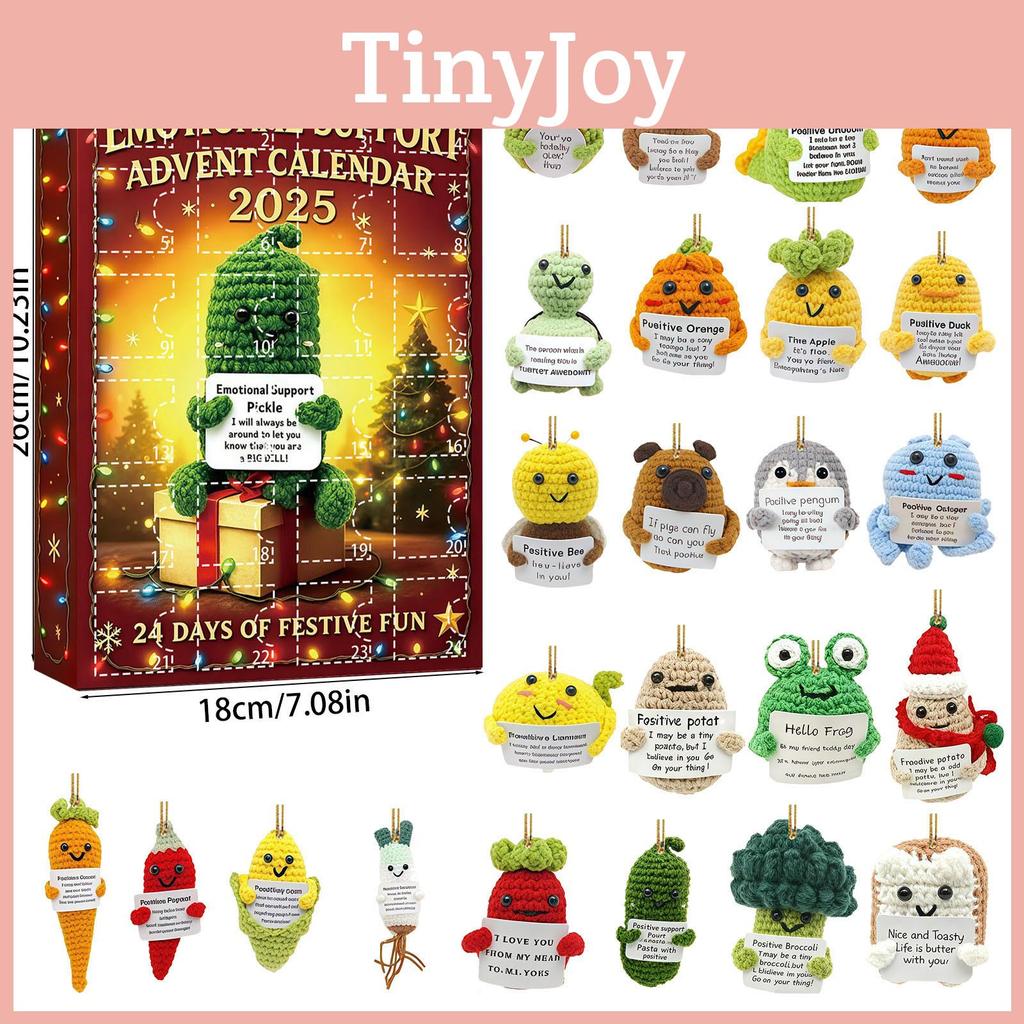 Weihnachts-Adventskalender zur emotionalen Unterstützung mit Cartoon-Acryl-Dekorationen zum Verschenken