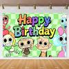 Cartoon DAndy World Backdrop Kids Birthday Decorations Party Supplies Baby Shower Banner Photo Shoot Props Boy Girls Favor Gifts