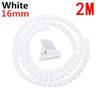 2m 16/10mm Flexible Spiral Cable Wire Protector Cable Organizer Computer Cord Protective Tube Clip Organizer Management Tools