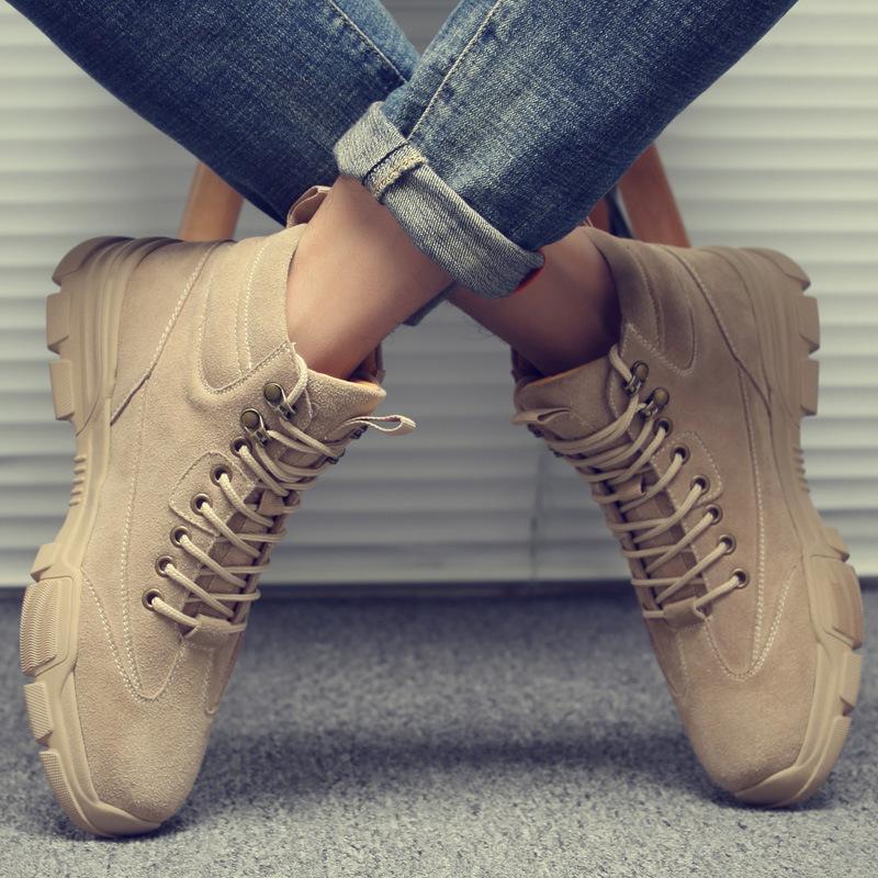 2026 Spring Men s Boots Mid Top Short Boots Big Head Leather Shoes High Top Shoes Workwear Boots Tactical Desert Boots 38