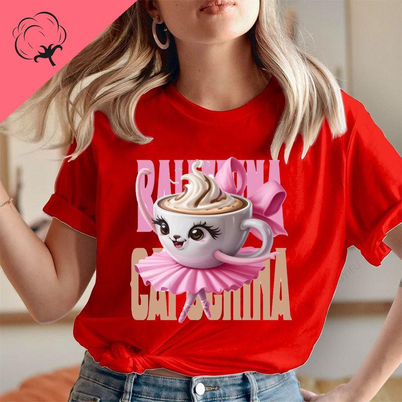 

Ballerina Cappuccina Italian Brainrot Shirt Meme Funny Ballerina Dancing Coffee Beautiful Cute Kawaii Girl Clothes Cotton Tee 3XL
