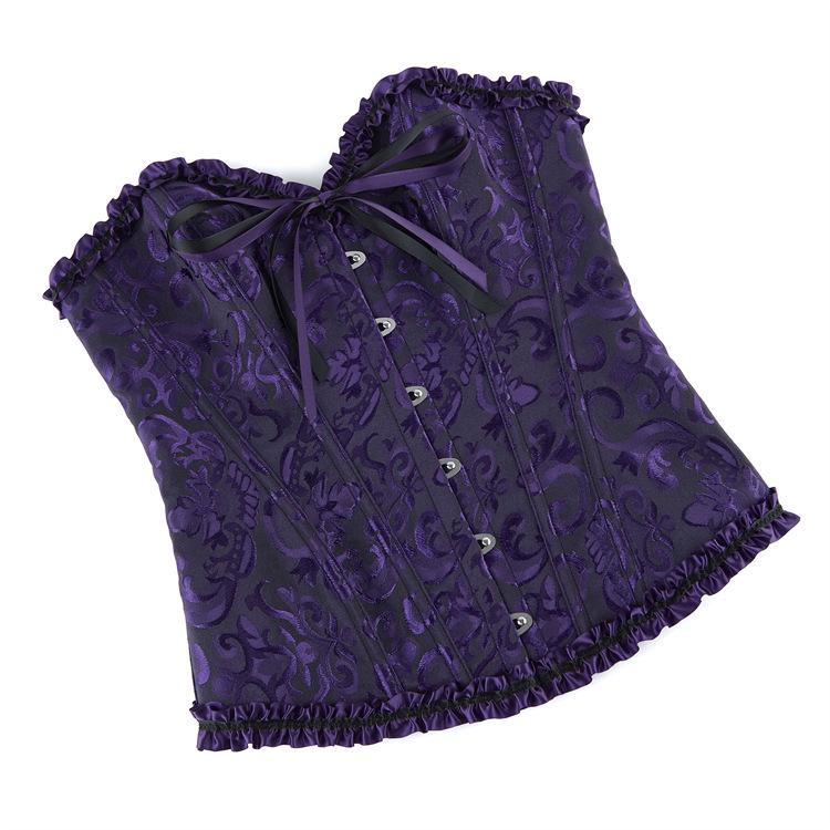 European Size 819 Black Court Corset: Abdomen Control Body Shaper