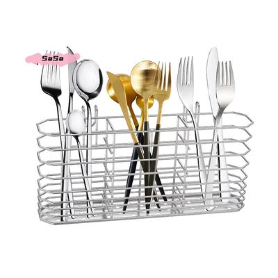 1PC Stainless Steel Chopsticks Holder Kitchen Storage Shelf Cutlery Organizer Spoon Fork Tableware Draining Rack for Home
