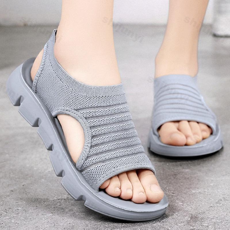 Fashion Summer Women Shoes 2025 New Mesh Peep Toe Breathable Sandals Fashion Soft Comfortable Open Toe Wedge Sandals Beach Casual Shoe