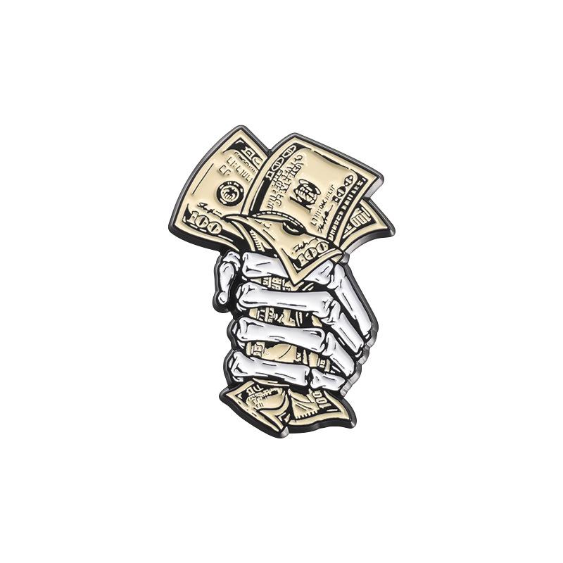 Fashionable Creative Brooch Irregular Alloy Badge белый