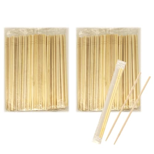 200 pairs of disposable bamboo chopsticks in plain OP bags. 20cm round chopsticks individually wrapped and bagged. Eco-friendly, bulk, unbreakable cho