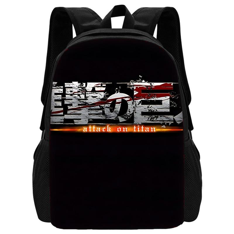 Child School Anime AttackS On Titan Backpack with Lunch Bags ,Pencil Bags ,School Bags for Boys Girls Best Gift