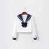 Navy Collar White Sailor Suit JK Uniform Set with Skirt