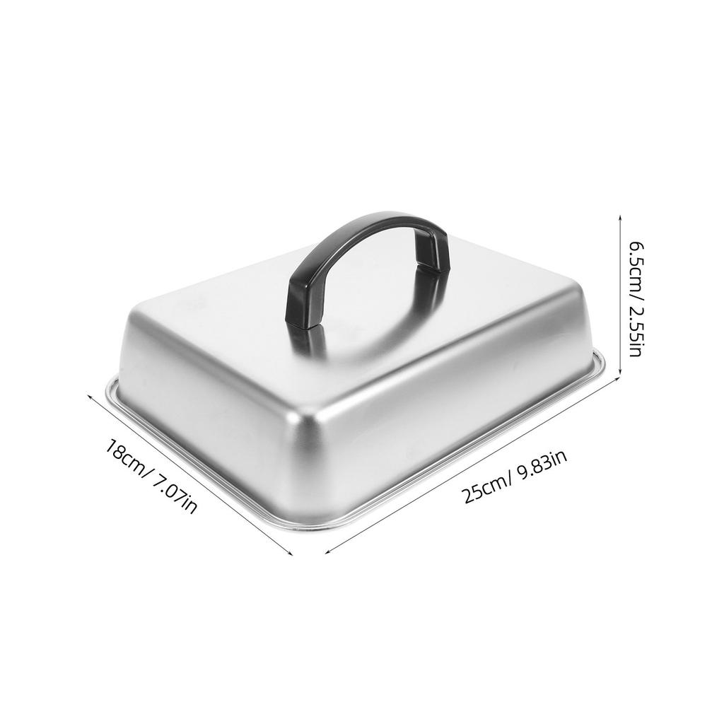Stainless Steel Multi-Use Pan Cover, BBQ Grill Lid, For Burgers Steak Cheese Melting Dome, Cookware Accessories Rectangular Lid