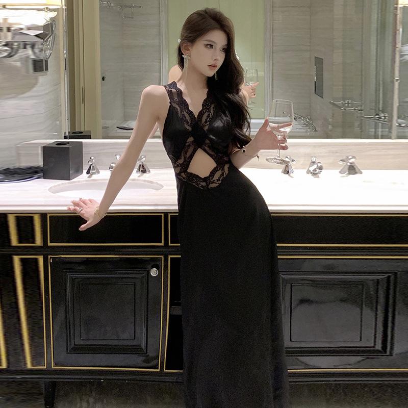 

Женская одежда чистое желание сексуальное темпераментное кружевное полое тонкое платье L