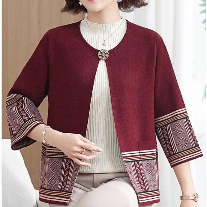 Spring Autumn Women's Knitted Cardigan Sweater Thin Loose Plus Size Knitted Cardigan Jacket Open-front Knitted Coat