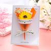 Yousheng Handmade Mini Flower Bouquet Greeting Card Dried Baby's Breath/Sunflower/Soap Rose Flower Gift Card for Valentine's Day Spring Mother's Day