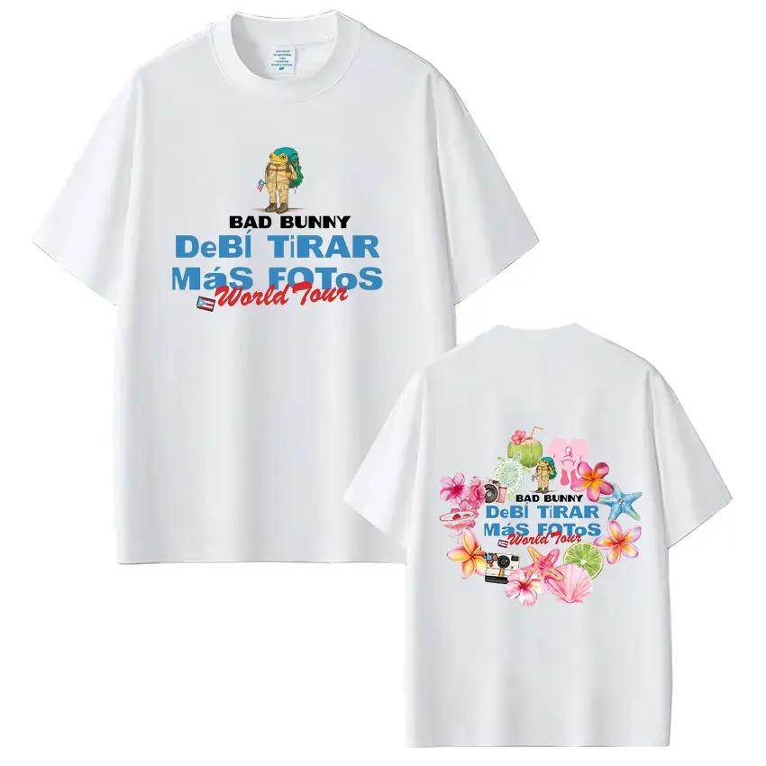 Rapper Bad Bunny Debi Tirar Mas Fotos DTMF World Tour Magliette Uomo Donna Moda Vintage Hip Hop Manica Corta T-shirt Streetwear