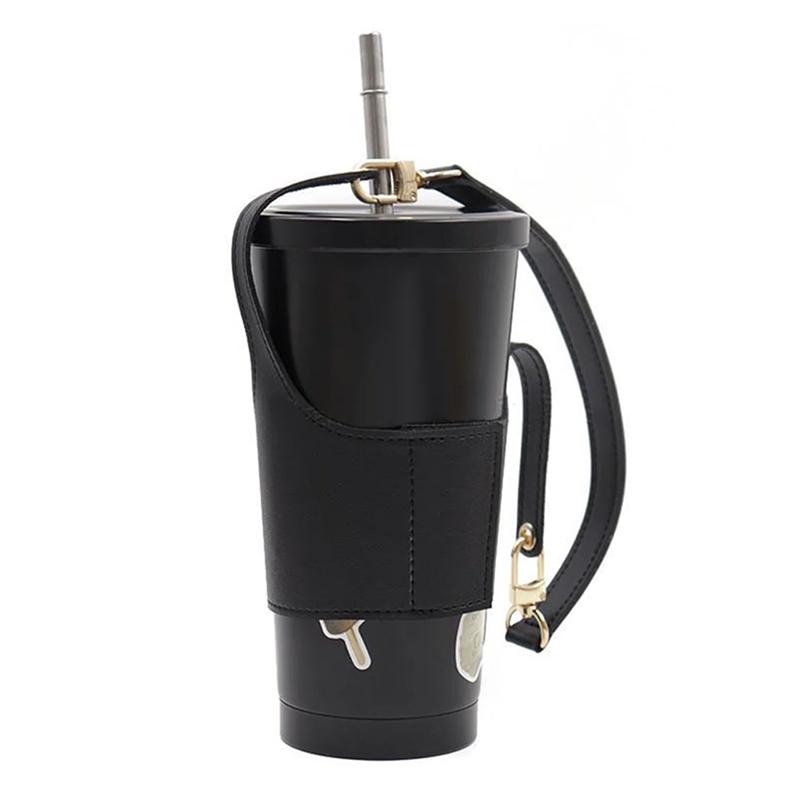 Furry Cup Sleeve Holder, Reusable Detachable Coffee Cup Cozy With Handle & Magic Strap For 30/40oz Tumblers