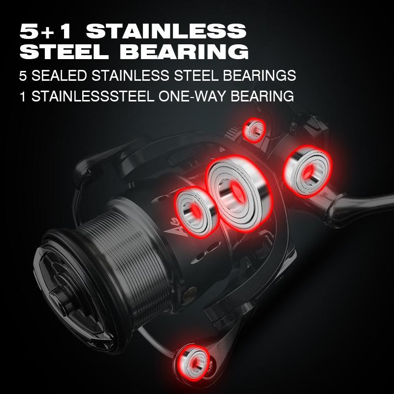 Mavllos AG Saltwater Spinning reel Light Boat fishing tackle 1000-5000 Drag Power 10kg  5+1 Corrosion-Proof Bearings Bass Spinning Fishing Reel