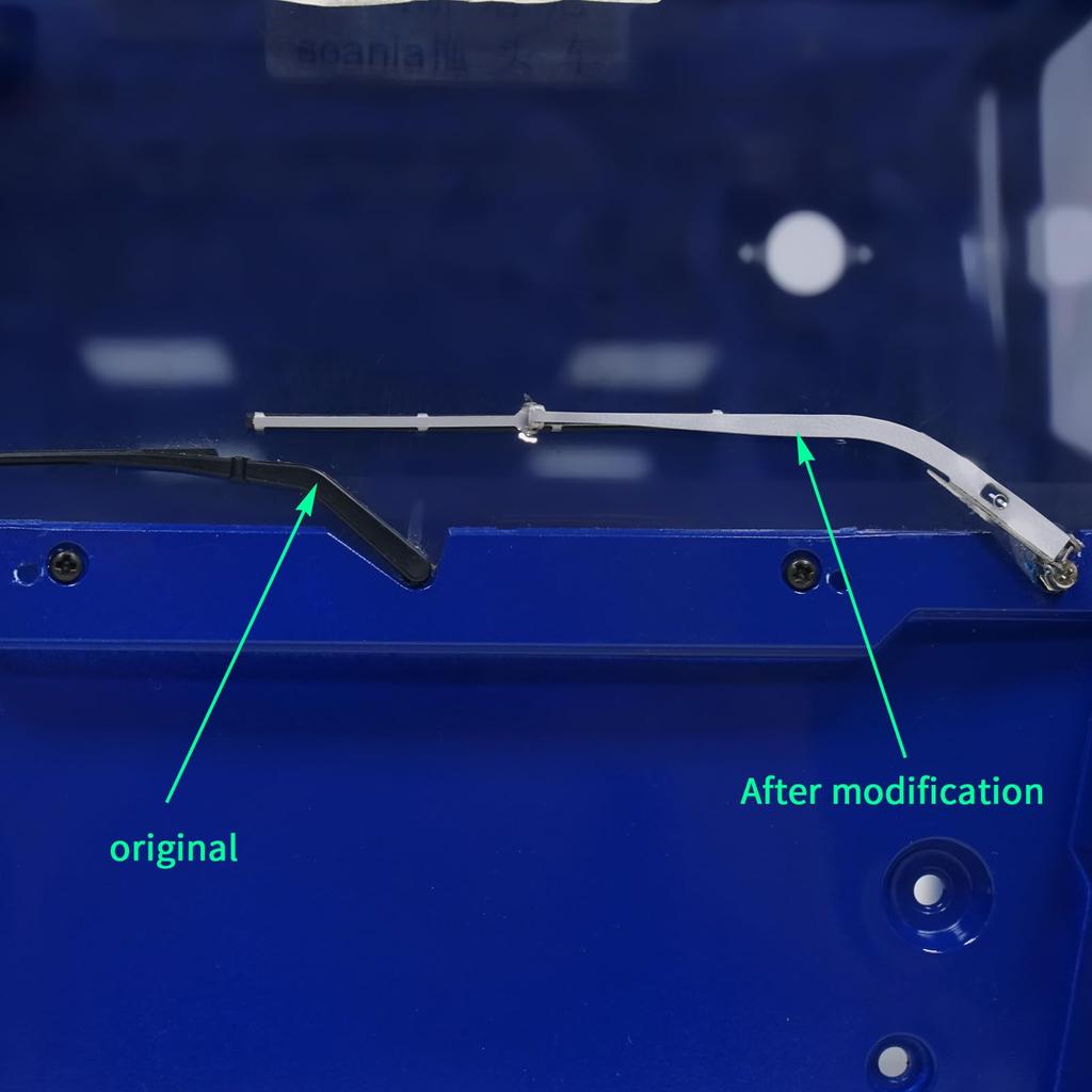 TRZX Universal Stainless Steel Windshield Wiper Set (2 Pieces Left Side) for 1/14 Scale Tamiya Trailer Tractor Truck Cars