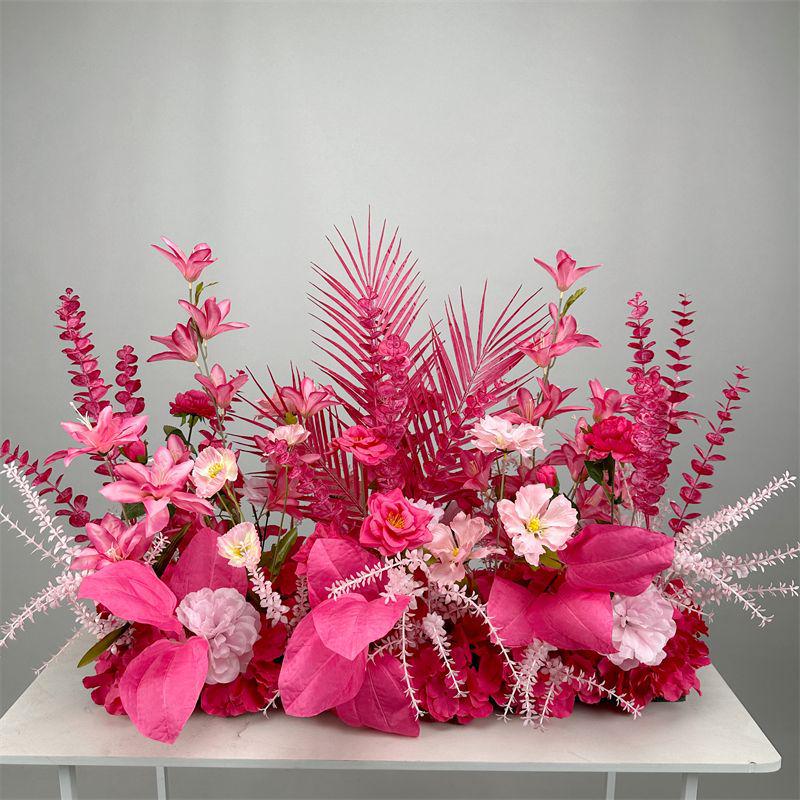 Wedding Floristry: Simulated Flower Scene Arrangement with Seven Optional Colors for T-Stage and Aisle Decoration