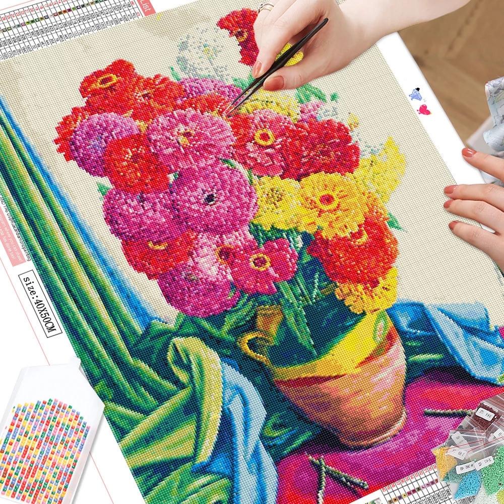 

HUACAN 5D DIY Алмазная картина Новая коллекция 2022 Георгин Алмазная вышивка Цветочная мозаика Наборы для вышивки крестом Домашнее украшение Full Square 20*30 cm