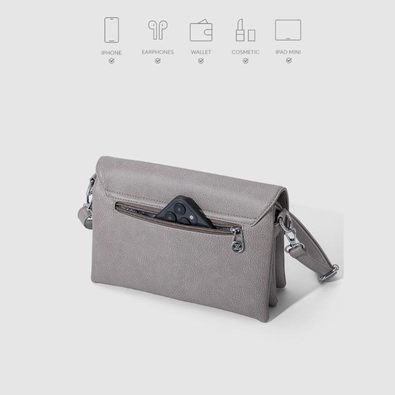 Large Capacity PU Leather Crossbody Bag for Commuting