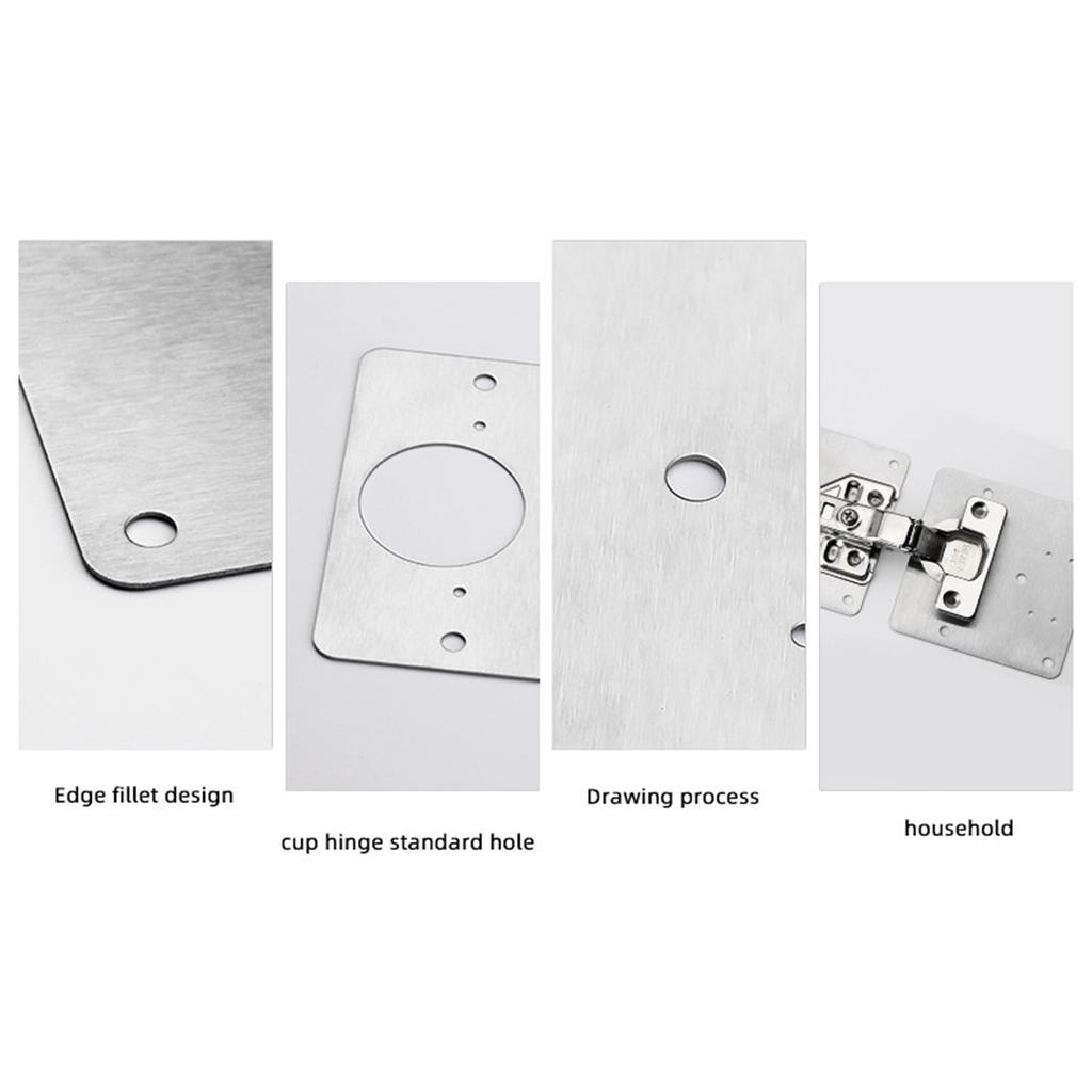 Silberne Scharnier-Reparaturplatte aus Edelstahl, dick, 1 mm, 90 x 50 mm