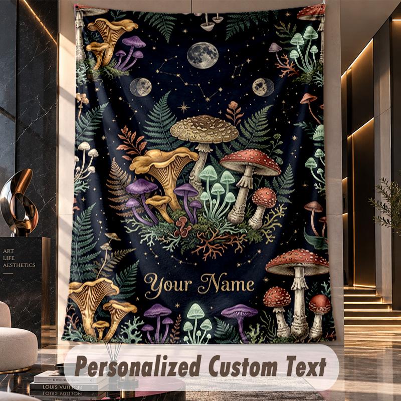 Mystical Moth Key Artwork Theme Wall Tapestry Customized With Name Text Personalized Hanging Tapestry For Bedroom Living Room Decor