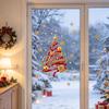 Home Window Ornaments 2Pcs Christmas Static Clings, Tree Stickers with Gift Box Snowflake, Merry Glass Decals for Shop Cafe Door Decor Snowflake