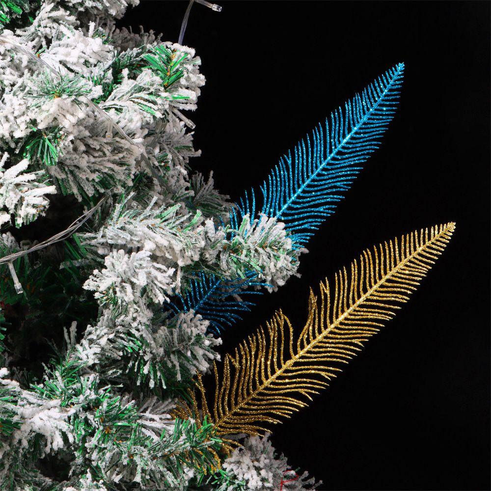 Faveurs Ornement Paillettes Plume Feuille Pailletée Plante Artificielle Feuille de Plume Sapin de Noël Fleurs