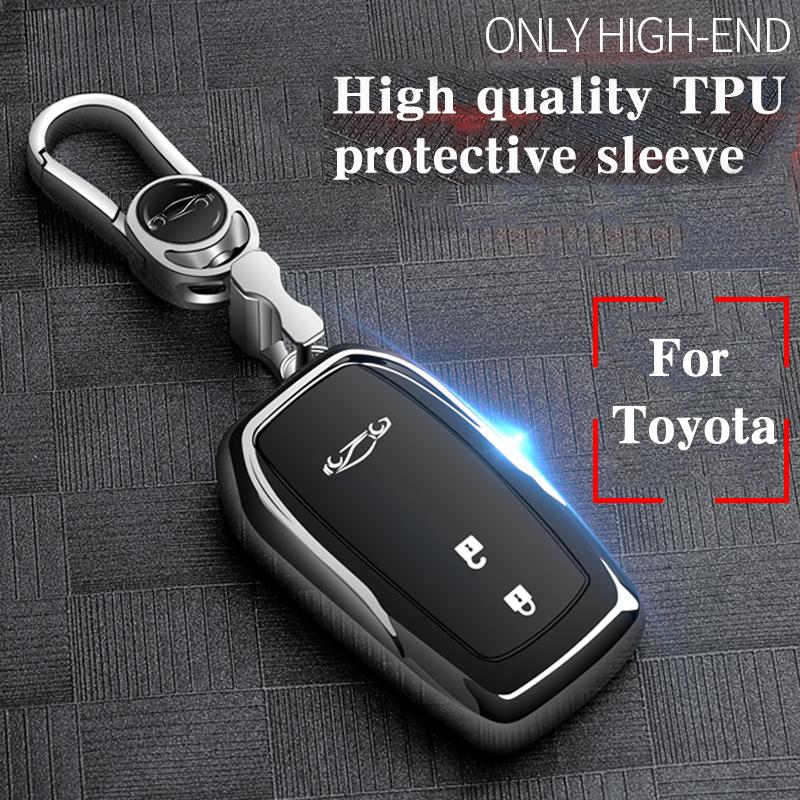 Hight quality TPU+ABS Car Key Cover Case for Toyota Camry Corolla Crown Dazzling Prado Raying Carola 2 3 Buttons Remote Keyless