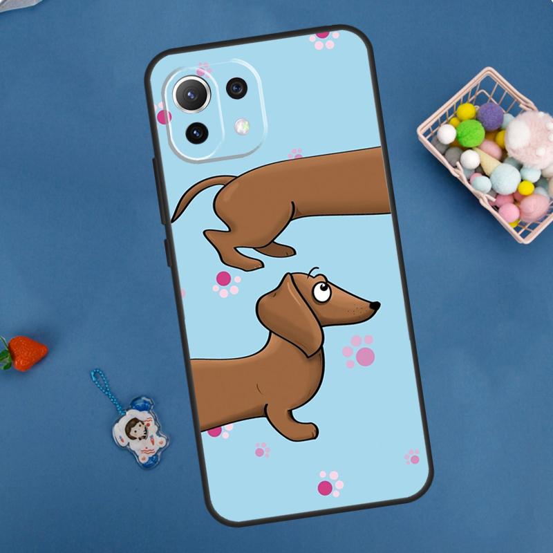 Cartoon Dachshund Dog Case For Xiaomi 14 13 15 Ultra 11T 12T 13T 14T Pro POCO X7 Pro X3 X5 F5 F6 M6 X6 Pro Cover