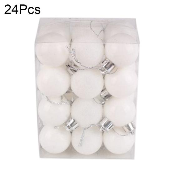 24 stk 3 cm Plast Juletrekuler Pynt Hjemmefest Hengende Ornamenter