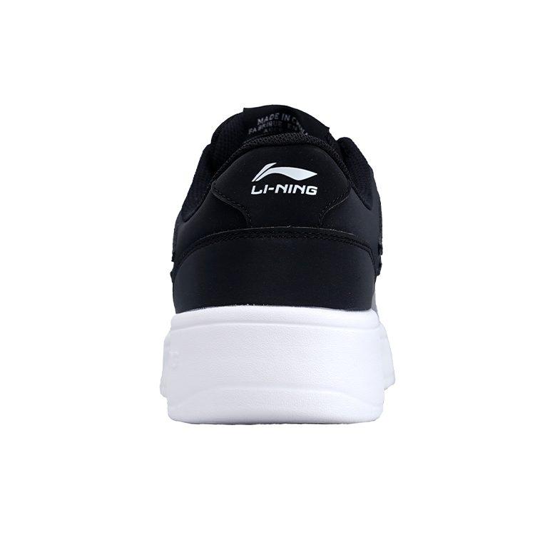 Li Ning Synthetic Leather Slip Resistant Abrasion Resistant Low top Skateboard Shoes Men's Black White AGCP335-8
