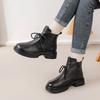2025 Autumn Early Winter Genuine Leather Shoes Women Ankle Boots Soft Fashion Brand Ladies Party Shoes Plus Size 41 Beige Black