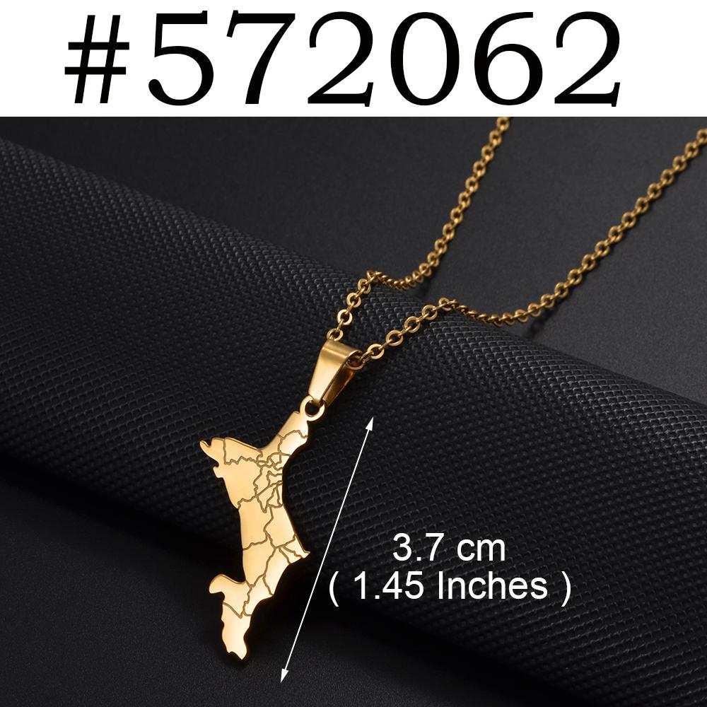1 Stück Seychellen Karte Anhänger Halsketten Mahe Edelstahl für Damen Mutter Schmuck #572062