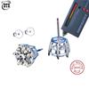 Cbtb 925 Silver GRA Certified 0.5-3CT Real Moissanite D Color VVS1 Six-jaw Stud Earrings Women Wedding Band Jewelry