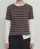 NORMOR Delicate Stripe T-Shirt Brown