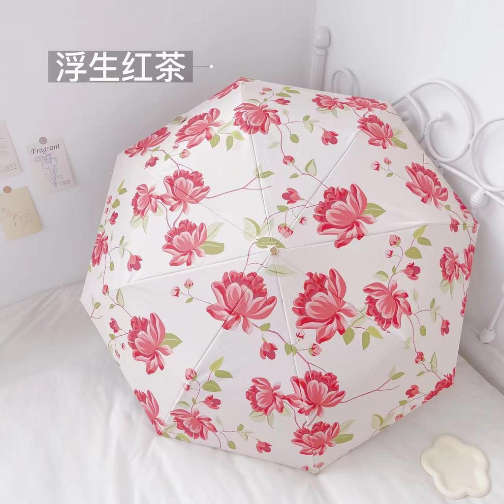 2025 Mały Świeży 8 Drut Kolorowy Klej Mały Złoty Haczyk Parasol Przeciwsłoneczny Składany Parasol