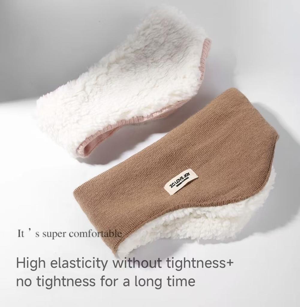 Winter Earmuffs Headwear Anti-cold Warm Thickened Fleece Ear Protection Head Cover Windproof Thermal Knitted Running Headband