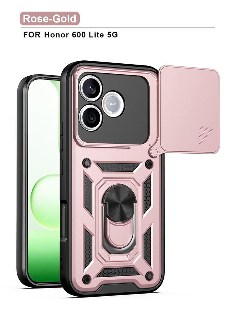 Funda For Honor 600 Lite Honor600 Pro 5G Armor Car Magnetic Ring Bracket Case For Honor 600 Pro Coque Slide Lens Protector Cover