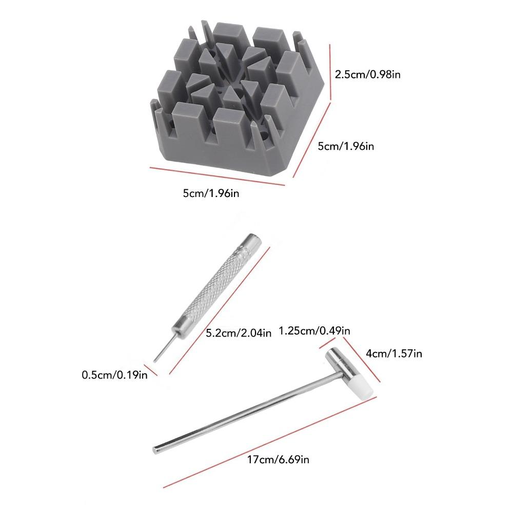 9Pcs Silver Watch Movement Holder Stand Mini Hammer & Punch Pin Set  Watch Link Pin Removal