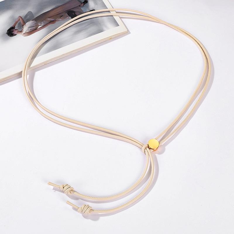 

Модний жіночий ремінь з бахромою, м який шкіряний шнур, регульований довгий ремінь, підходить до суконь та сорочок