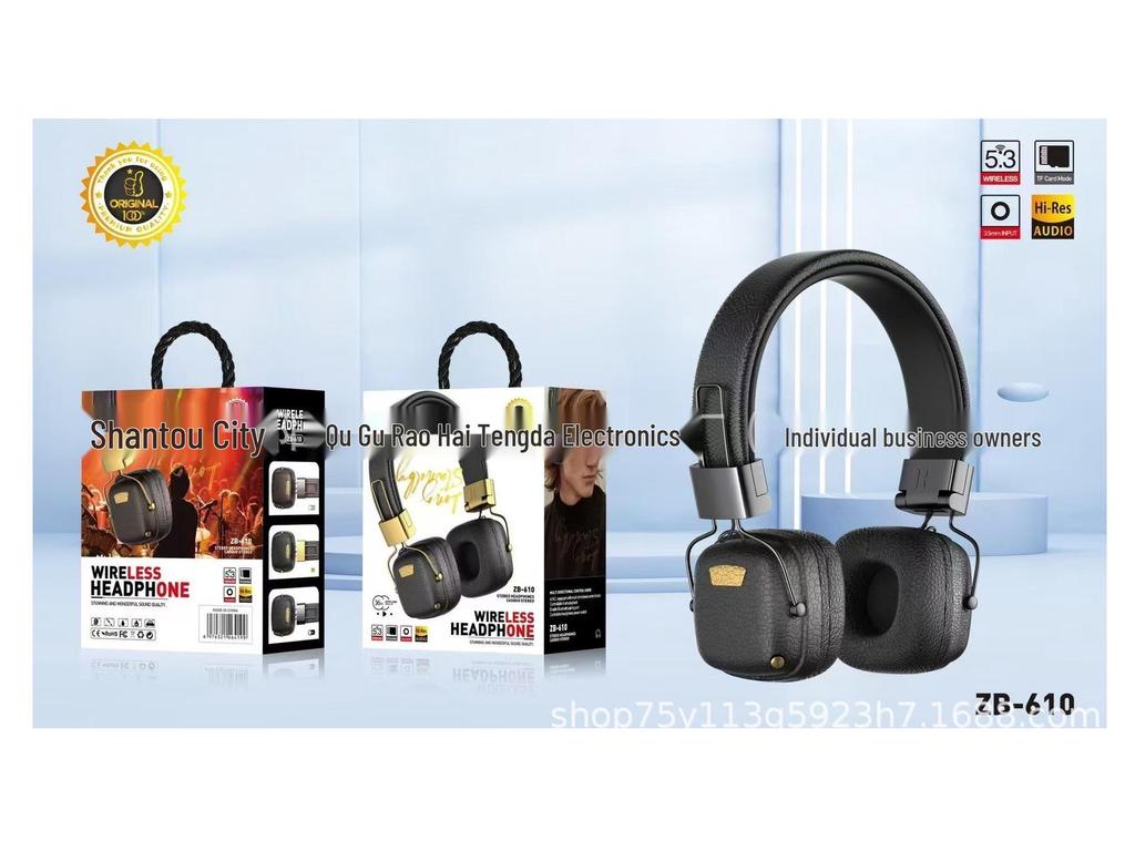 Retro Foldable Noise-Canceling Bluetooth Over-Ear Headphones: Long Battery Life & High Sound Quality, Multi-Functional Wireless Design.