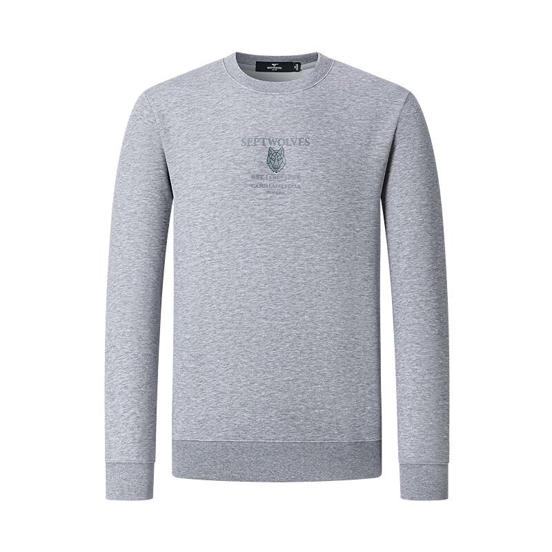 SEPTWOLVES Men's Printed Fleece Crewneck Sweatshirt