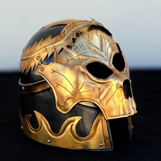 Handmade Steel Monkey Skull Helmet Medieval Knight Cosplay Prop