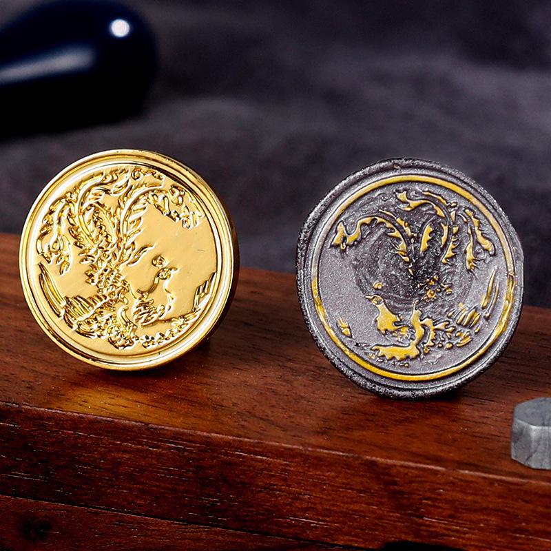 Eco-Friendly Zinc Alloy Retro Wax Seal Head with Color-Preserving Electroplating