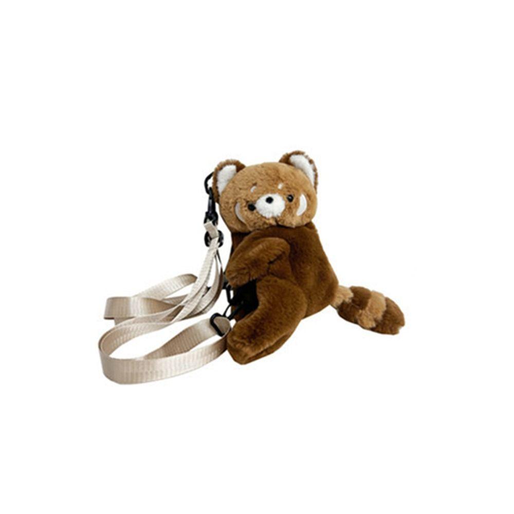 Plush Toy Raccoon Doll Crossbody Bag Doll Animal Shoulder Bag Soft Children School Bag Outdoor