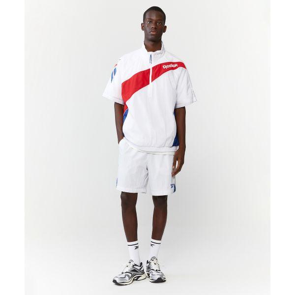 Reebok Stand Collar Color Block Short Sleeve Windbreaker Unisex Jackets White REJU4EA51WT