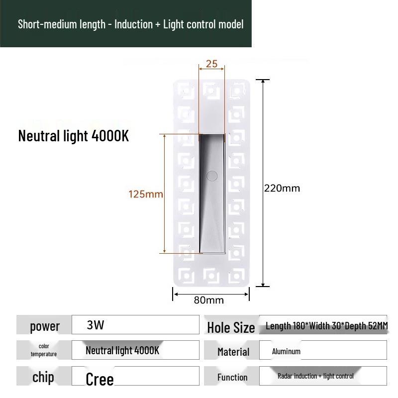 Recessed Frameless LED Stair and Corridor Light